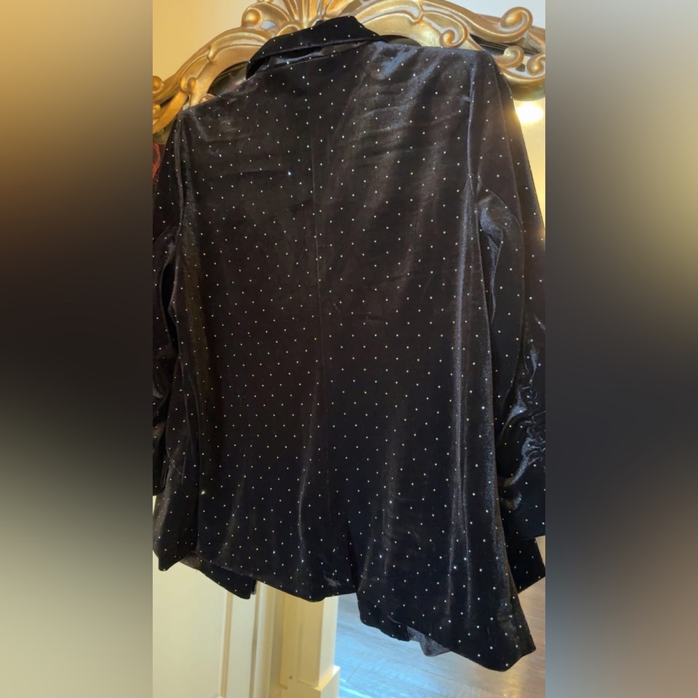 Velvet Rhinestone Blazer - Picture 4 of 10